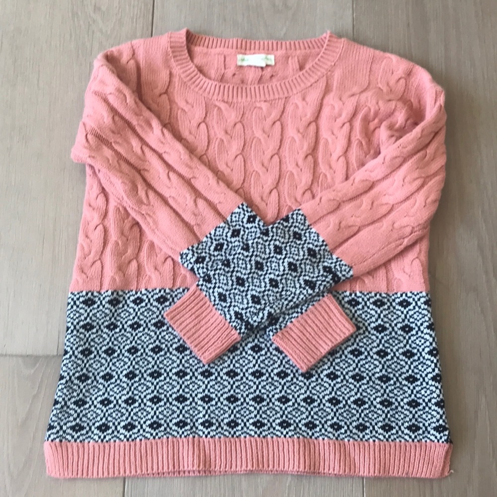 Pink patterned sweater